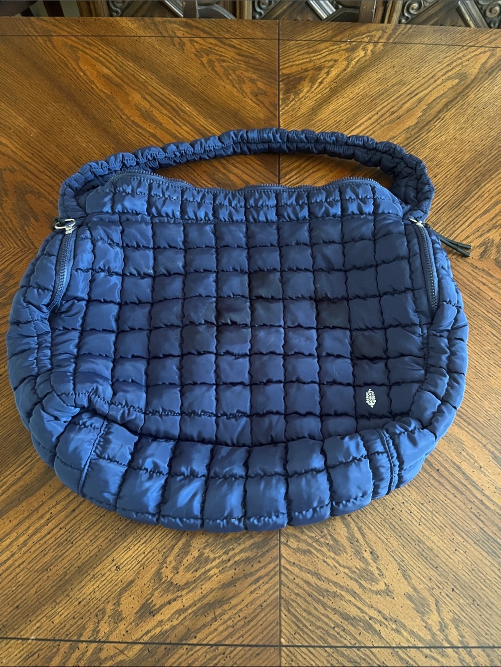 Free People Quilted Carryall Bag in Navy